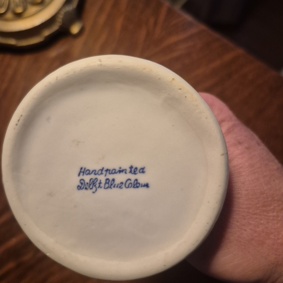 Vintage Delft Blue and White Floral Windmill Candle Holder Handpainted - Picture 3 of 6